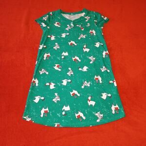 Girls Lama Nightgown Rare Green Shirtsleeve Flannel Size 10 Dream Comfy Casual